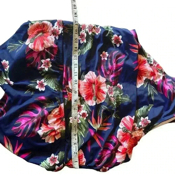 Kona Solβ Navy Blue Floral One Piece Swimsuit, 24 Wide, New! - Picture 7 of 8